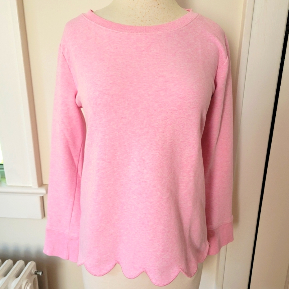 Talbot's Scalloped-Hemmed Crew Neck Sweatshirt